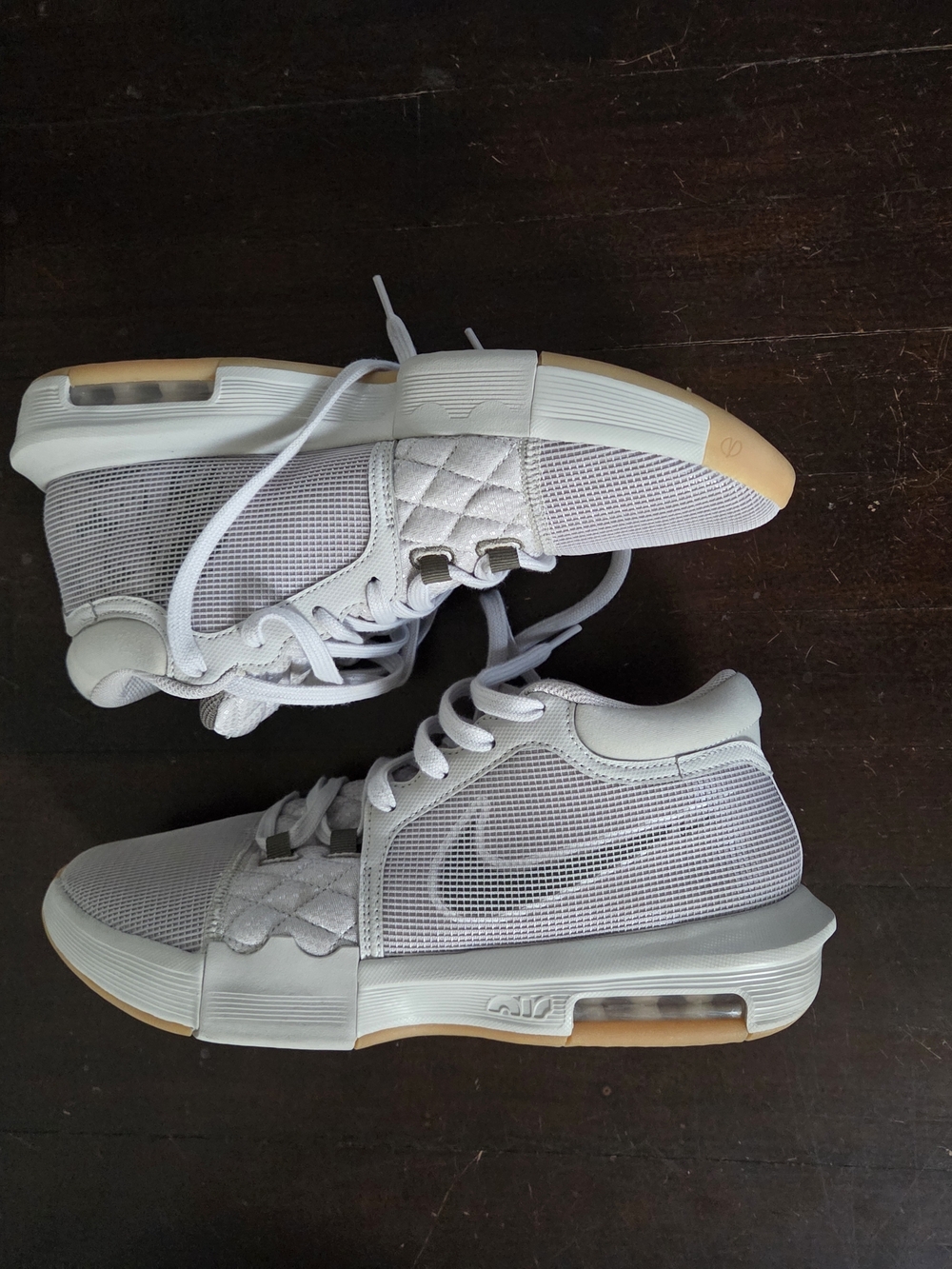 Nike Lebron Witness White and Gum-Trim Athletic Sneakers